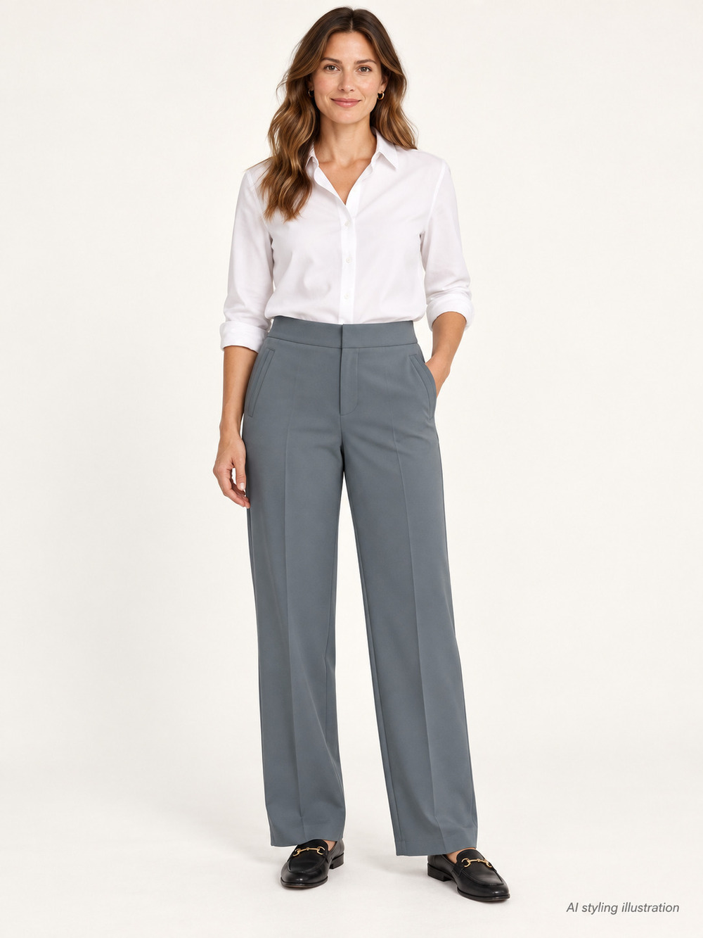 Athleta Slate Gray Wide Leg Trouser Pants Size 6